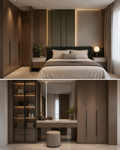 Modern Walnut Bedroom Suite